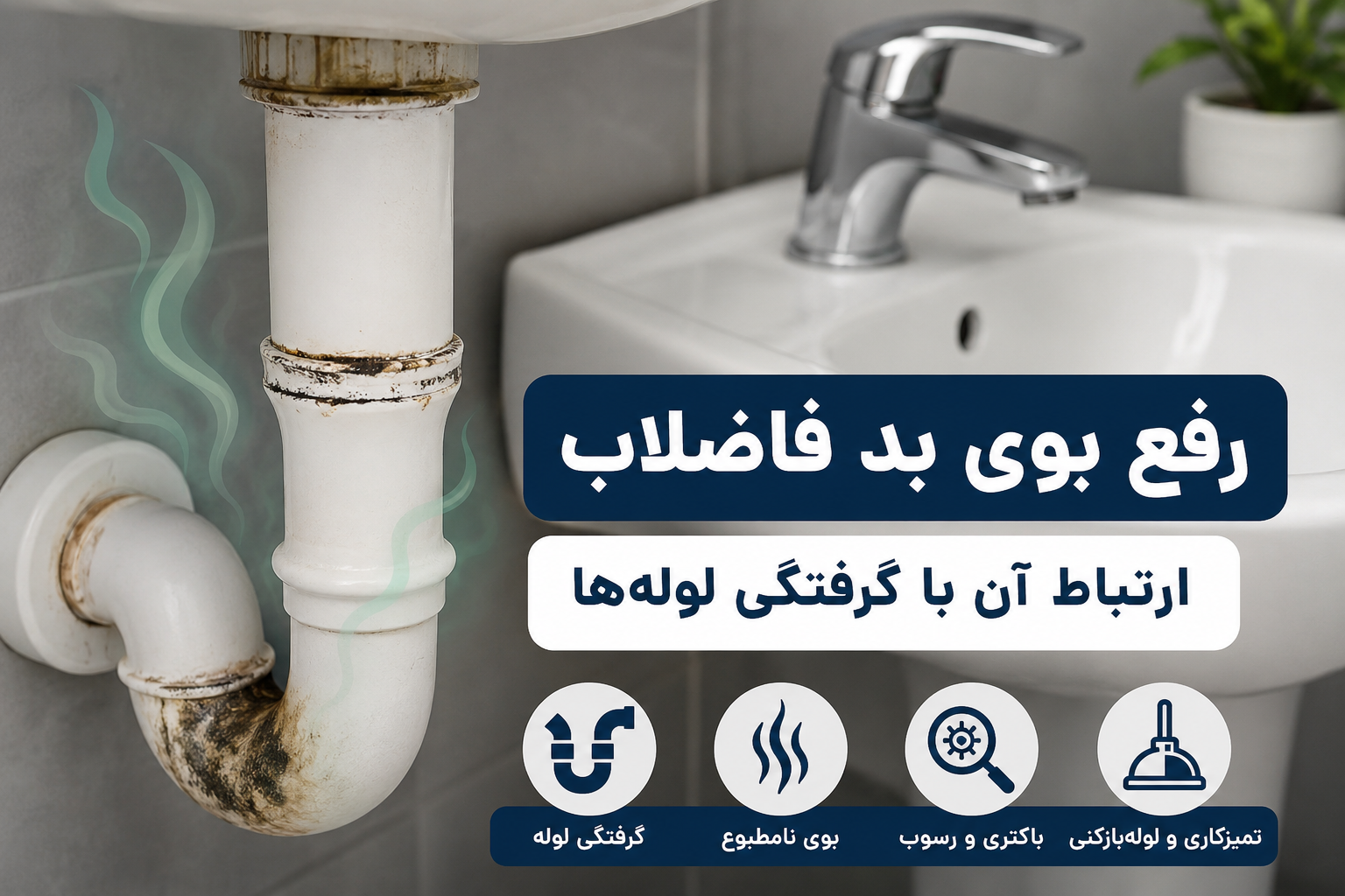 رفع بوی بد فاضلاب؛ ارتباط آن با گرفتگی لولهها
